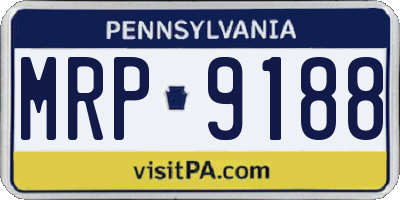 PA license plate MRP9188