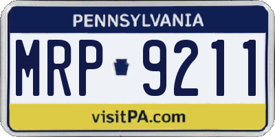 PA license plate MRP9211