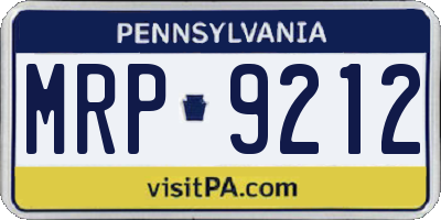 PA license plate MRP9212