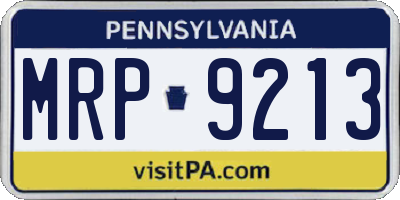 PA license plate MRP9213