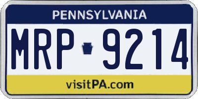 PA license plate MRP9214