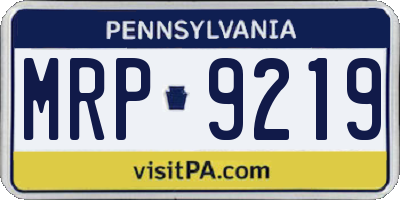 PA license plate MRP9219