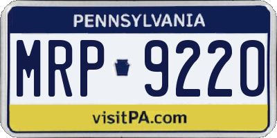 PA license plate MRP9220
