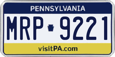 PA license plate MRP9221