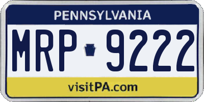PA license plate MRP9222