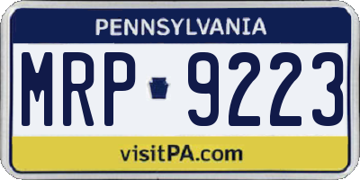 PA license plate MRP9223
