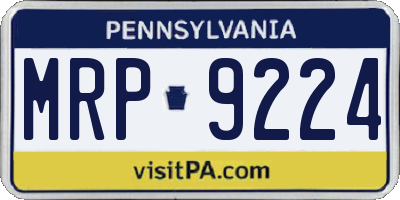 PA license plate MRP9224
