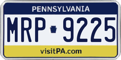 PA license plate MRP9225