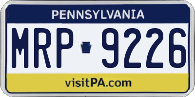 PA license plate MRP9226