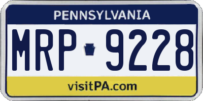 PA license plate MRP9228