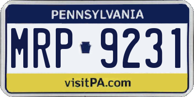 PA license plate MRP9231