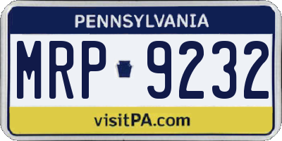 PA license plate MRP9232