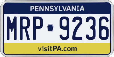 PA license plate MRP9236