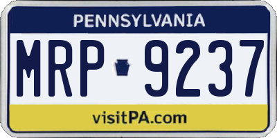 PA license plate MRP9237