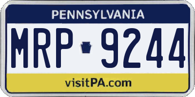 PA license plate MRP9244