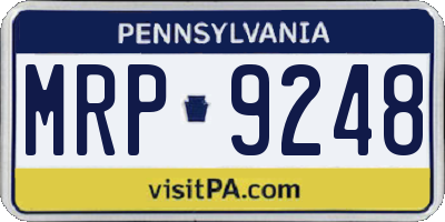 PA license plate MRP9248