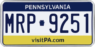 PA license plate MRP9251