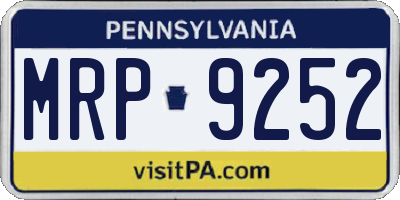 PA license plate MRP9252