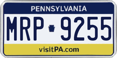 PA license plate MRP9255