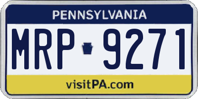 PA license plate MRP9271