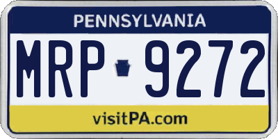 PA license plate MRP9272