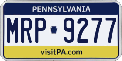 PA license plate MRP9277