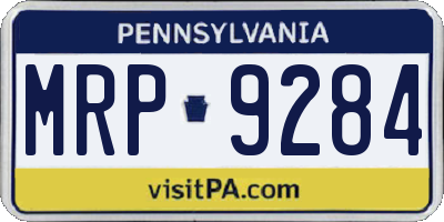 PA license plate MRP9284