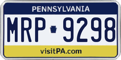 PA license plate MRP9298