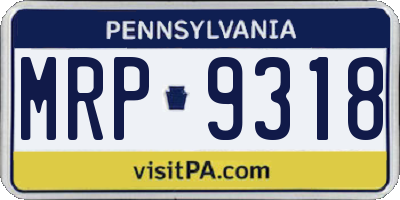 PA license plate MRP9318