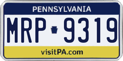 PA license plate MRP9319