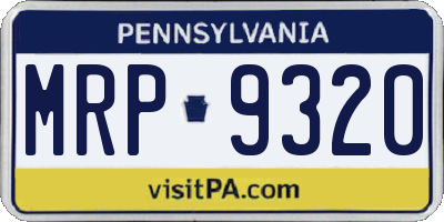 PA license plate MRP9320