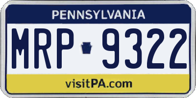 PA license plate MRP9322