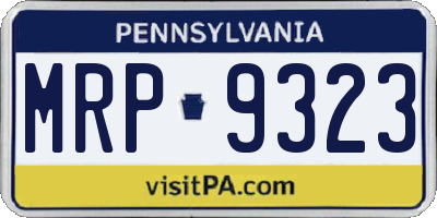 PA license plate MRP9323
