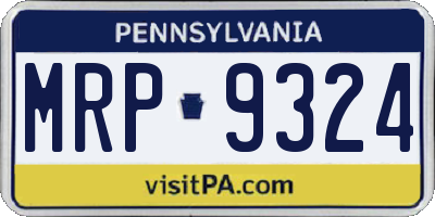 PA license plate MRP9324