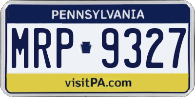 PA license plate MRP9327