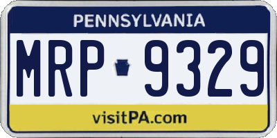 PA license plate MRP9329