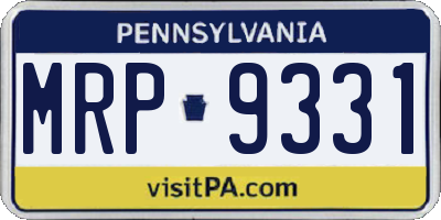 PA license plate MRP9331