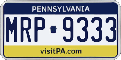 PA license plate MRP9333