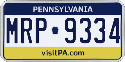 PA license plate MRP9334