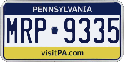 PA license plate MRP9335
