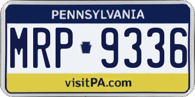 PA license plate MRP9336