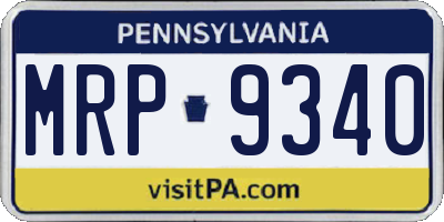 PA license plate MRP9340