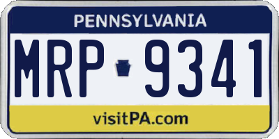 PA license plate MRP9341