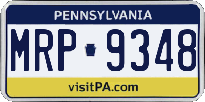 PA license plate MRP9348