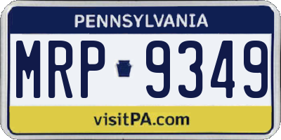 PA license plate MRP9349