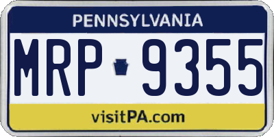 PA license plate MRP9355