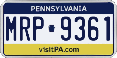 PA license plate MRP9361