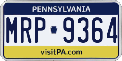 PA license plate MRP9364