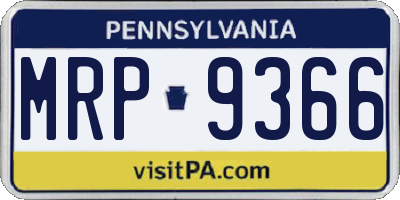 PA license plate MRP9366