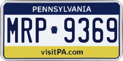 PA license plate MRP9369